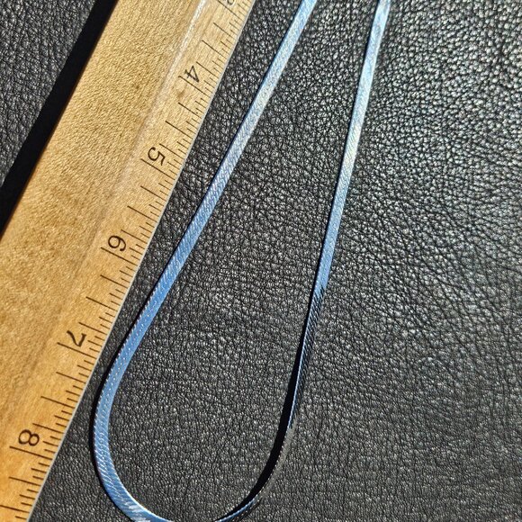 Reversible Serpentine Link Italian Sterling Silver Necklace - Picture 3 of 7